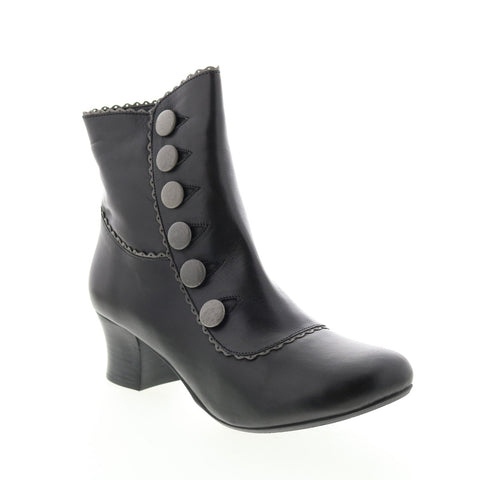 Miz Mooz Fido Womens Black Leather Zipper Ankle & Booties Boots
