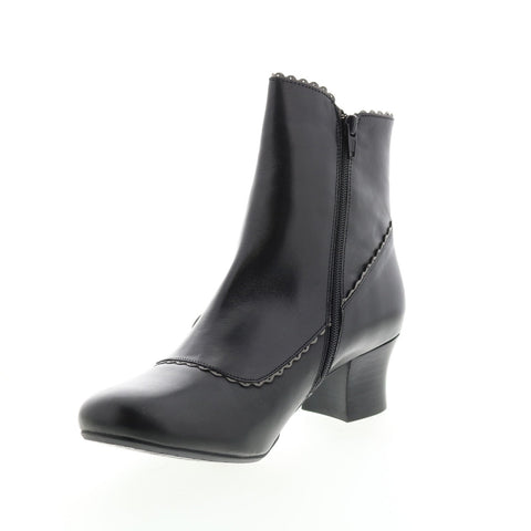 Miz Mooz Fido Womens Black Leather Zipper Ankle & Booties Boots