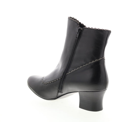 Miz Mooz Fido Womens Black Leather Zipper Ankle & Booties Boots