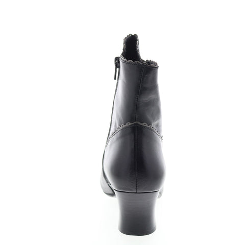 Miz Mooz Fido Womens Black Leather Zipper Ankle & Booties Boots