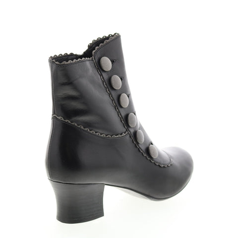 Miz Mooz Fido Womens Black Leather Zipper Ankle & Booties Boots