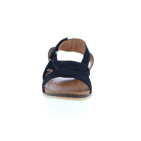 Miz Mooz Camilla Womens Black Suede Strap Strap Sandals Shoes