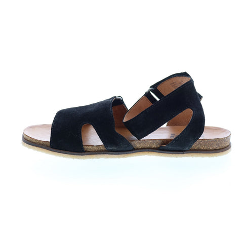 Miz Mooz Camilla Womens Black Suede Strap Strap Sandals Shoes
