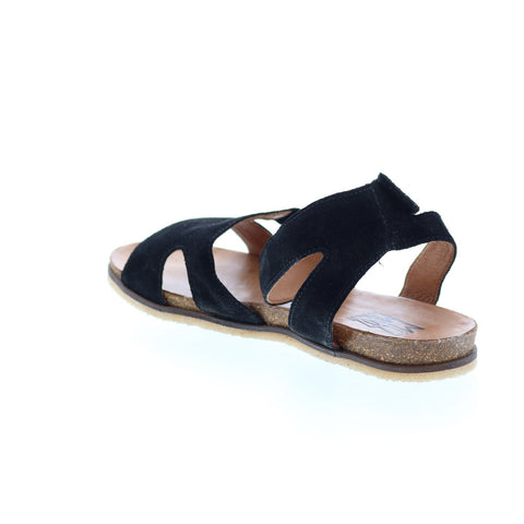 Miz Mooz Camilla Womens Black Suede Strap Strap Sandals Shoes