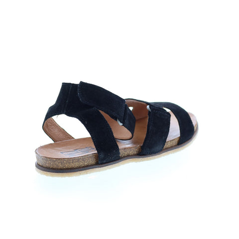Miz Mooz Camilla Womens Black Suede Strap Strap Sandals Shoes