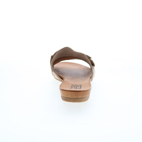 Miz Mooz Alena Womens Beige Leather Slip On Slides Sandals Shoes