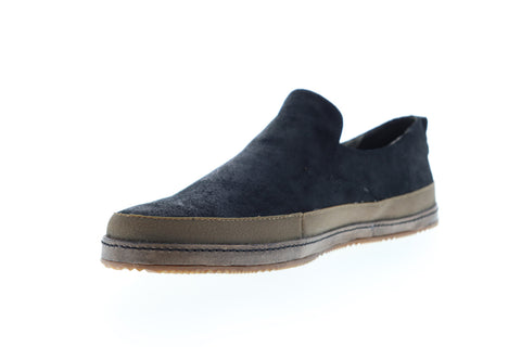 Calvin Klein Issac S0100 Mens Black Suede Low Top Slip On Casual Loafers Shoes