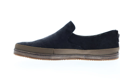Calvin Klein Issac S0100 Mens Black Suede Low Top Slip On Casual Loafers Shoes