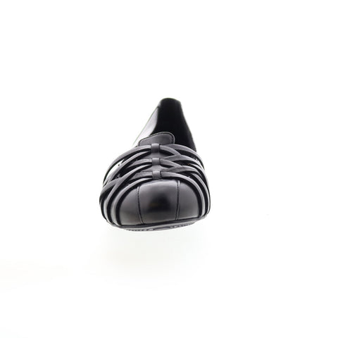 Softwalk St Lucia S2006-001 Womens Black Wide Leather Ballet Flats Shoes