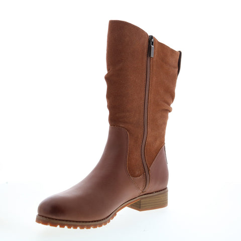 Softwalk Mercer S2055-271 Womens Brown Suede Zipper Casual Dress Boots