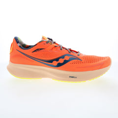 Saucony Ride 15 S20729-45 Mens Orange Canvas Lace Up Athletic Running Shoes