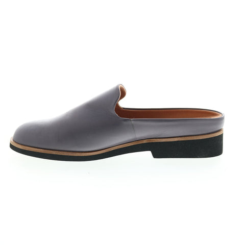 Softwalk Wolcott S2112-058 Womens Gray Leather Slip On Clog Sandals Shoes