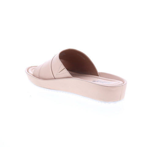 Softwalk Ezra S2222-146 Womens Beige Leather Slip On Slides Sandals Shoes