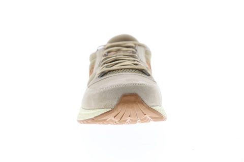 Saucony Freedom Runner Mens Tan Suede & Mesh Low Top Lace Up Sneakers Shoes