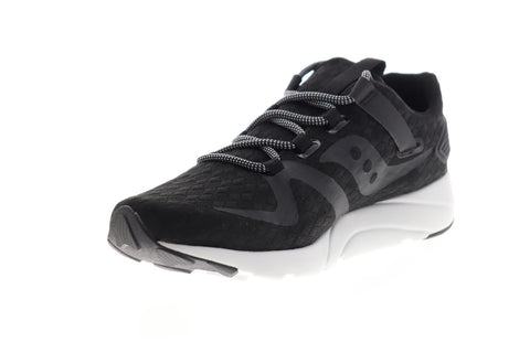 Saucony Grid 9000 Mod S40014-3 Mens Black Canvas Low Top Athletic Running Shoes