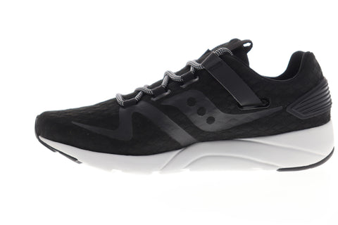 Saucony Grid 9000 Mod S40014-3 Mens Black Canvas Low Top Athletic Running Shoes