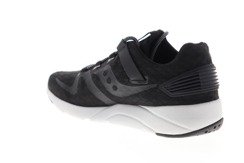 Saucony Grid 9000 Mod S40014-3 Mens Black Canvas Low Top Athletic Running Shoes
