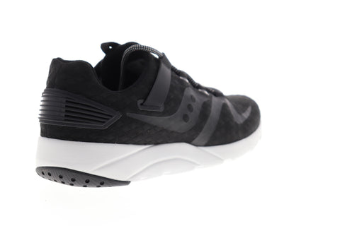 Saucony Grid 9000 Mod S40014-3 Mens Black Canvas Low Top Athletic Running Shoes