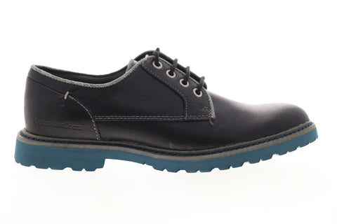 Calvin Klein Quilliam Pull Up 34S4085-BLK Mens Black Plain Toe Oxfords Shoes