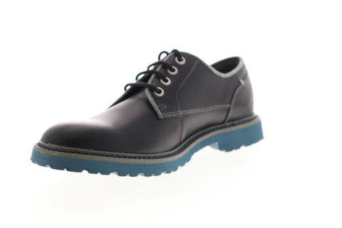 Calvin Klein Quilliam Pull Up 34S4085-BLK Mens Black Plain Toe Oxfords Shoes
