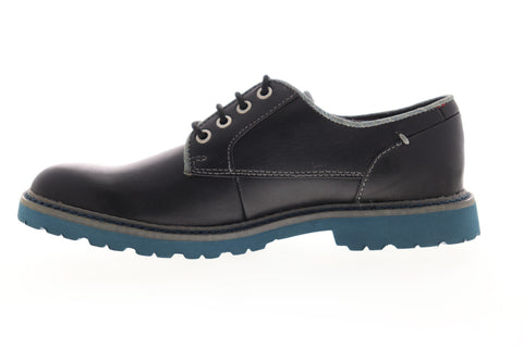 Calvin Klein Quilliam Pull Up 34S4085-BLK Mens Black Plain Toe Oxfords Shoes