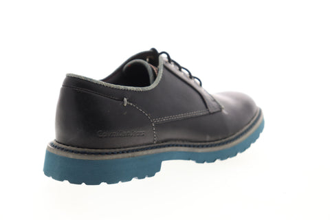 Calvin Klein Quilliam Pull Up 34S4085-BLK Mens Black Plain Toe Oxfords Shoes