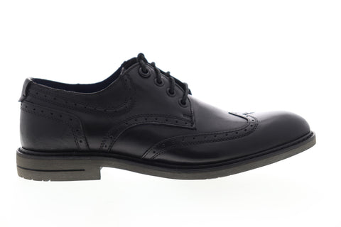 Calvin Klein Milo Burnished S4210 Mens Black Leather Wingtip Oxfords Shoes