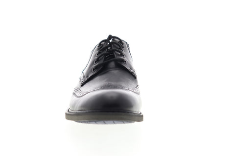 Calvin Klein Milo Burnished S4210 Mens Black Leather Wingtip Oxfords Shoes