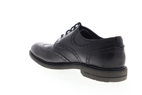 Calvin Klein Milo Burnished S4210 Mens Black Leather Wingtip Oxfords Shoes