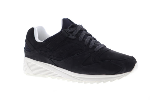 Saucony Grid 8500 HT Mens Black Leather Low Top Lace Up Sneakers Shoes