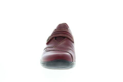 Earth Savin Casual Flat Womens Red Leather Strap Clog Flats Shoes