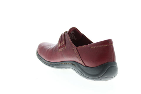 Earth Savin Casual Flat Womens Red Leather Strap Clog Flats Shoes