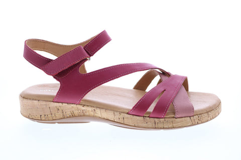 Easy Spirit Lilah SeLilah Womens Red Leather Strap Sandals Shoes - Ruze  Shoes