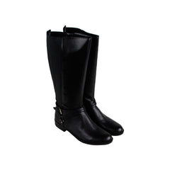 Tommy Hilfiger Sienna Womens Black Leather Strap Casual Dress Boots Shoes