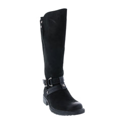 Earth Sierra SIERRA-BLK Womens Black Nubuck Zipper Knee High Boots