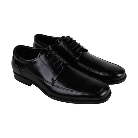 Kenneth Cole Reaction Bottom Line Mens Black Leather Dress Lace Up Oxfords Shoes