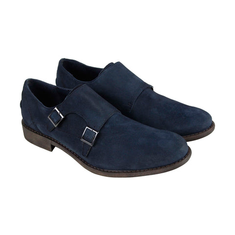Kenneth Cole Reaction Design 20644 Mens Blue Suede Casual Slip On Loafers Shoes