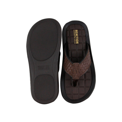 Kenneth Cole Reaction Go Four-TH Mens Brown Thong Flip-Flops Sandals Shoes