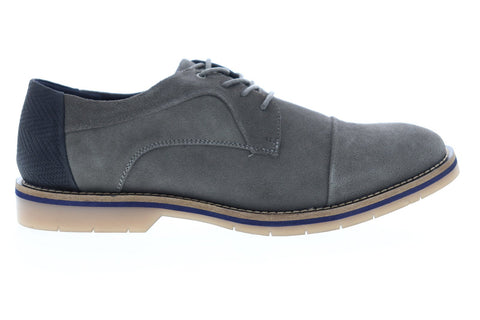 Steve Madden Solemn Mens Gray Suede Casual Lace Up Oxfords Shoes
