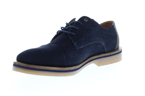 Steve Madden Solemn Mens Blue Suede Casual Lace Up Oxfords Shoes