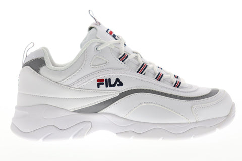 Fila Ray Womens White Synthetic Low Top Lace Up Sneakers Shoes