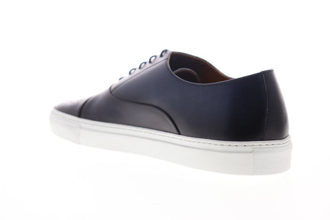 Bruno Magli Stefano STEFANO Mens Blue Leather Lace Up Low Top Sneakers Shoes