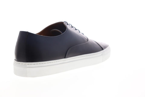 Bruno Magli Stefano STEFANO Mens Blue Leather Lace Up Low Top Sneakers Shoes