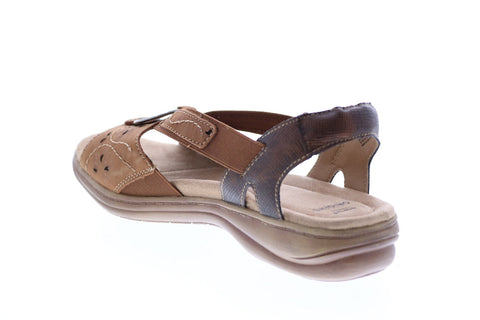 Earth Origins Stella Sabrina Womens Brown Suede Slingback Sandals Shoes