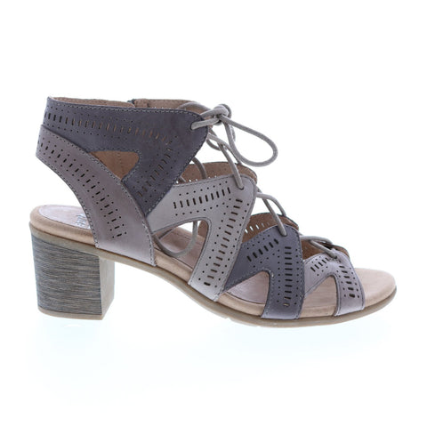 Earth Steph Mali Leather Womens Brown Lace Up Slingback Sandals Shoes
