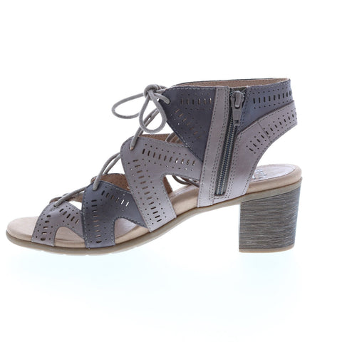 Earth Steph Mali Leather Womens Brown Lace Up Slingback Sandals Shoes