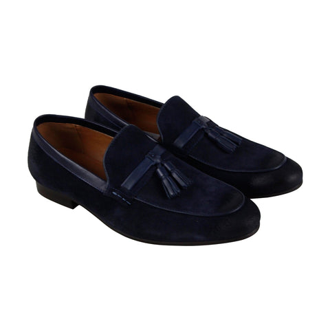 Steve Madden Summit Mens Blue Suede Casual Slip On Loafers Shoes