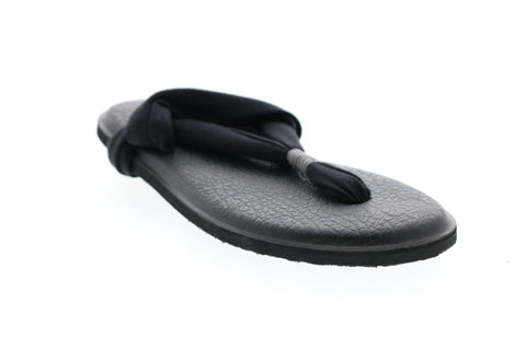 Sanuk Yoga Sling 2 SWS10001-BLK Womens Black Canvas Flip-Flops Sandals Shoes 