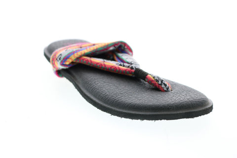 Sanuk Yoga Sling 2 Prints SWS10535-MMTS Womens Purple Canvas Flip-Flops Sandals Shoes 