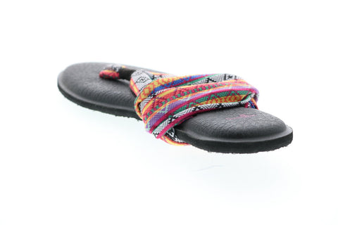 Sanuk Yoga Sling 2 Prints SWS10535-MMTS Womens Purple Canvas Flip-Flops Sandals Shoes 